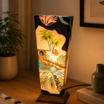 Wooden Bedside Table Square Lamp