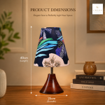 Tropical Print Wooden Bedside Table Lamp