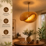 Spiral Bamboo Hanging Pendant Lamp