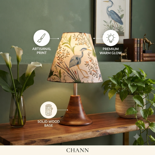 Wooden Bedside Table Lamp