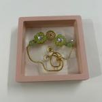 Golden Green Kundan Bracelet Rakhi