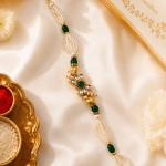 Premium Kundan Bracelet Rakhi Floral