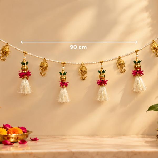 Pearl Ganesha Festive Decoration Toran for Door
