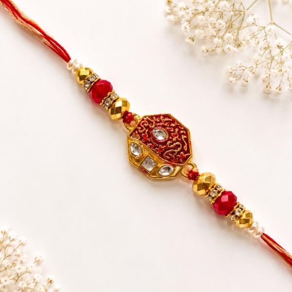 Red Kundan Rakhi