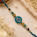 Evil Eye Protection Rakhi Set of  I Handcrafted Thread Rakhi Collection (Blue & Red)